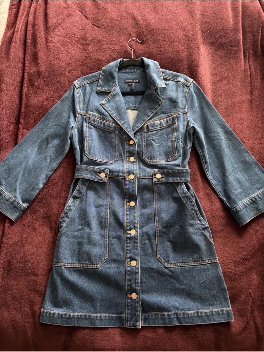 Veronica Beard Mckinley Denim Button-Front Dress - Picture 4 of 11